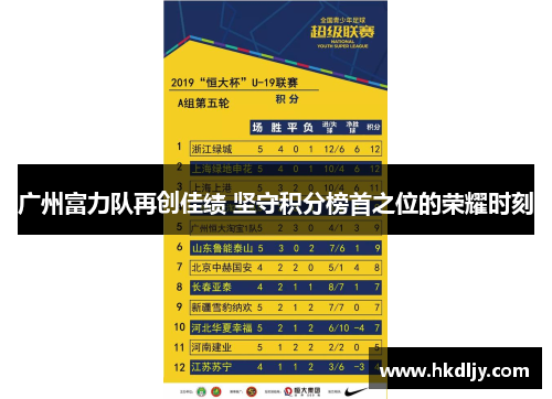 广州富力队再创佳绩 坚守积分榜首之位的荣耀时刻